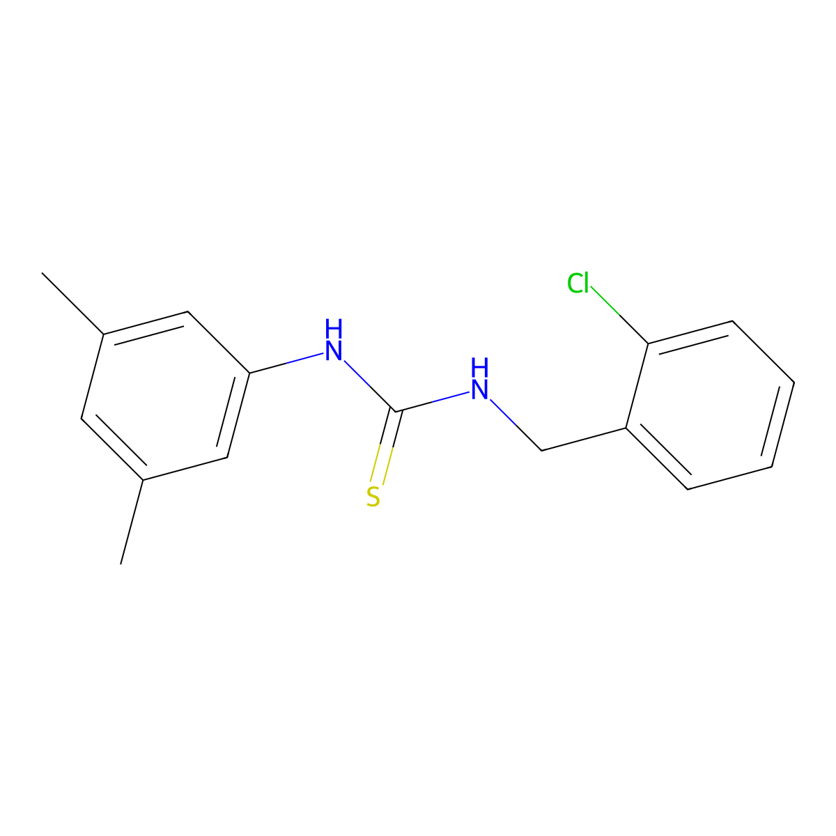 1-(2-Chlorobenzyl)-3-(3,5-dimethylphenyl)thiourea molecular structure, CAS 433314-63-7
