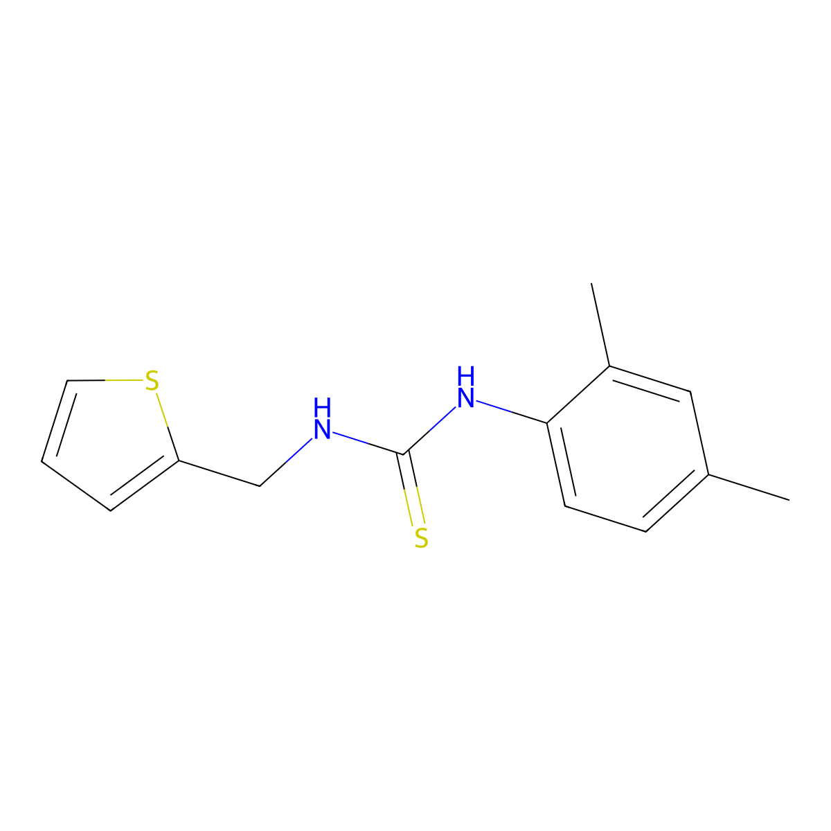 1-(2,4-Dimethylphenyl)-3-(thiophen-2-ylmethyl)thiourea molecular structure, CAS 433314-83-1