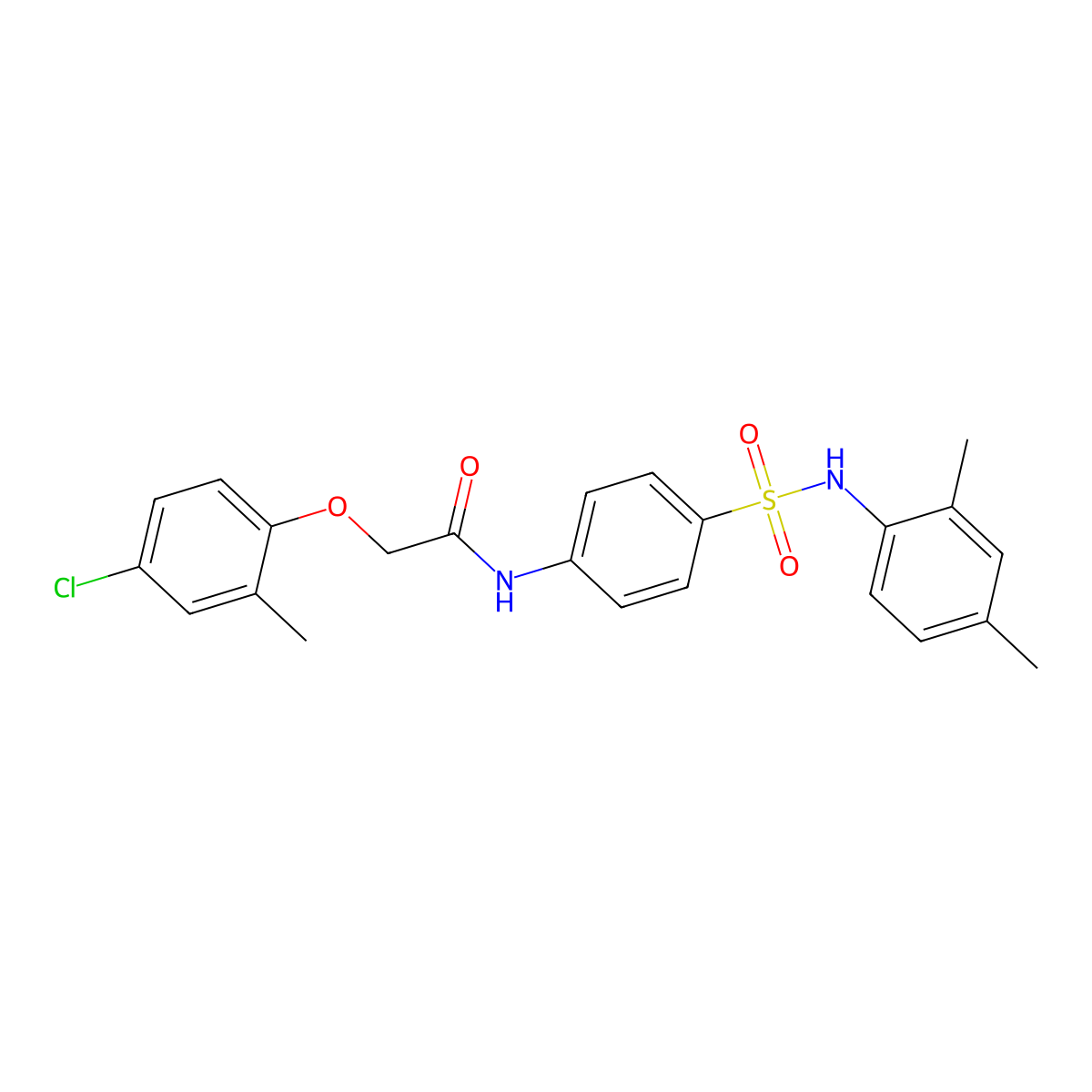 2-(4-chloro-2-methylphenoxy)-N-[4-[(2,4-dimethylphenyl)sulfamoyl]phenyl]acetamide molecular structure, CAS 433315-26-5