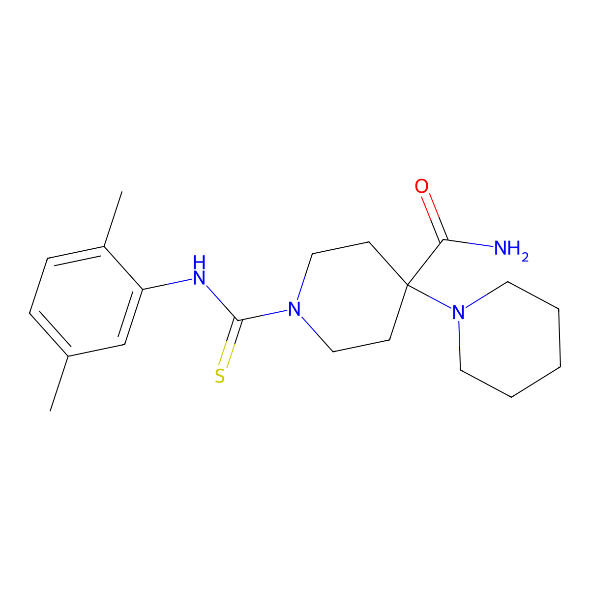 1'-[(2,5-Dimethylphenyl)carbamothioyl]-1,4'-bipiperidine-4'-carboxamide molecular structure, CAS 433315-41-4