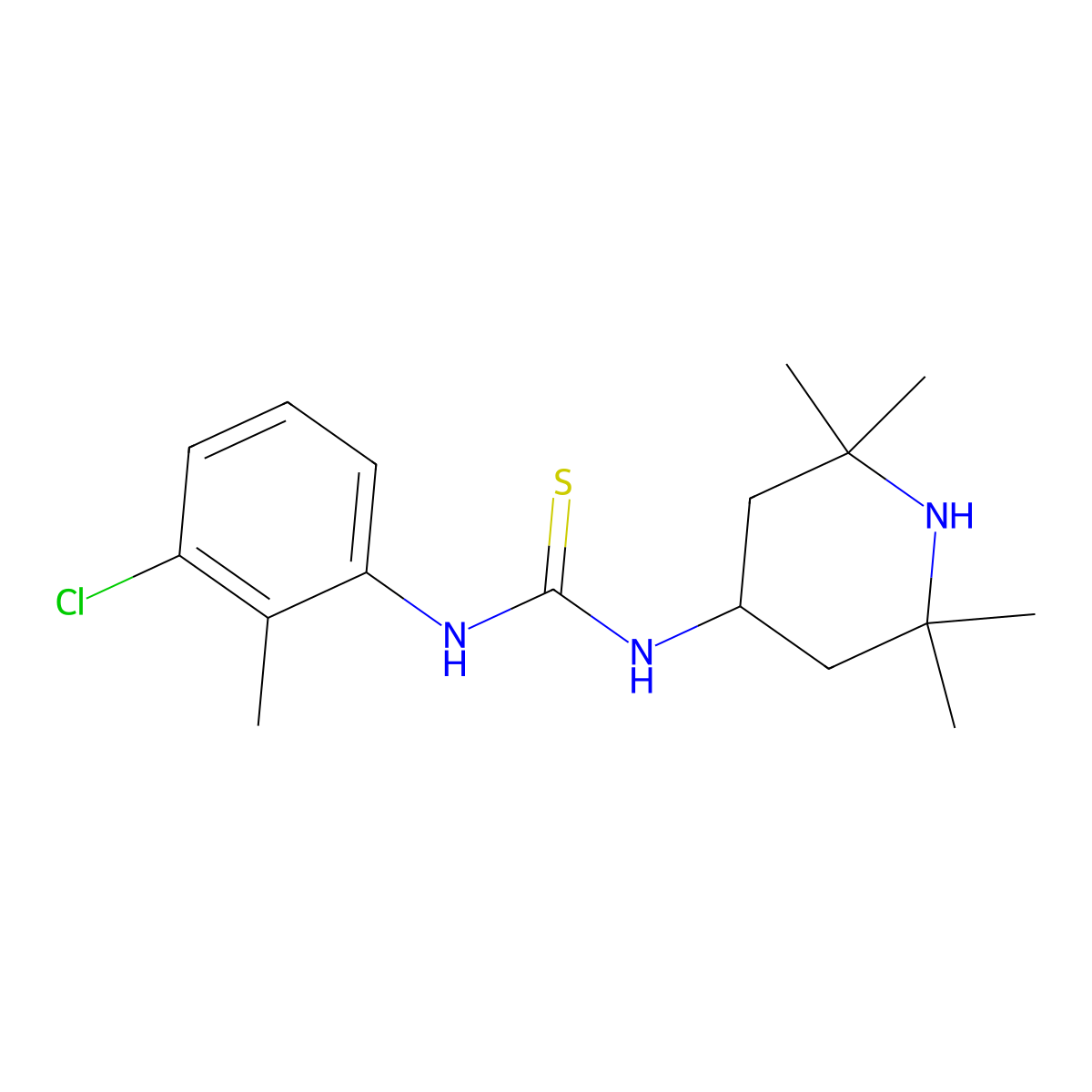 1-(3-Chloro-2-methylphenyl)-3-(2,2,6,6-tetramethylpiperidin-4-yl)thiourea molecular structure, CAS 433315-51-6