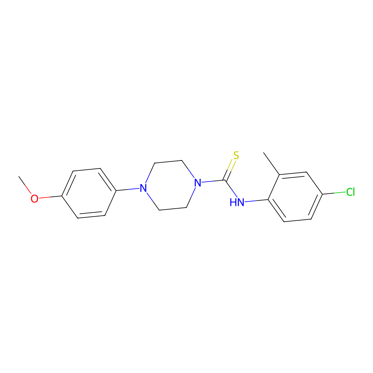 N-(4-chloro-2-methylphenyl)-4-(4-methoxyphenyl)piperazine-1-carbothioamide molecular structure, CAS 433315-53-8
