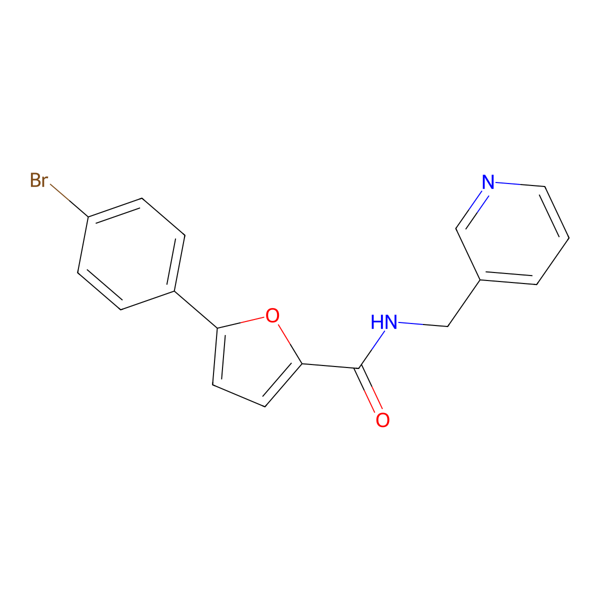 5-(4-bromophenyl)-N-(pyridin-3-ylmethyl)furan-2-carboxamide molecular structure, CAS 433315-72-1