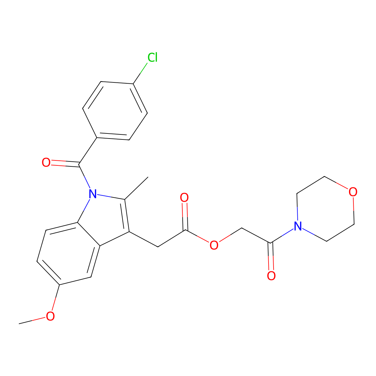 2-morpholino-2-oxoethyl 2-(1-(4-chlorobenzoyl)-5-methoxy-2-methyl-1H-indol-3-yl)acetate molecular structure, CAS 433315-80-1