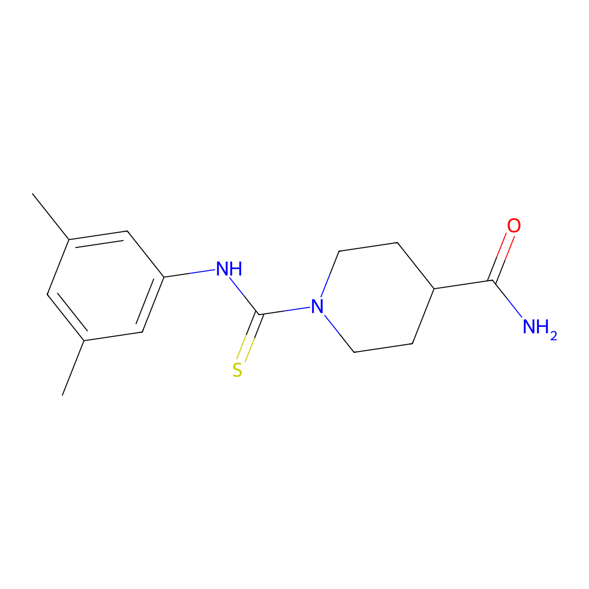 1-[(3,5-Dimethylphenyl)carbamothioyl]piperidine-4-carboxamide molecular structure, CAS 433315-83-4