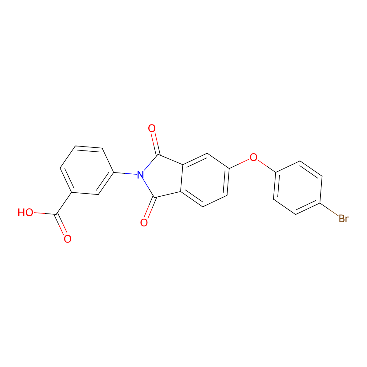 3-[5-(4-Bromophenoxy)-1,3-dioxoisoindol-2-yl]benzoic acid molecular structure, CAS 433315-86-7