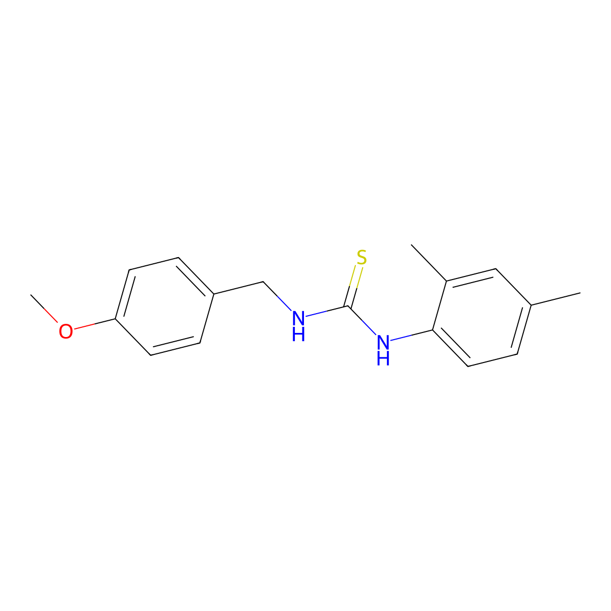 1-(2,4-Dimethylphenyl)-3-(4-methoxybenzyl)thiourea molecular structure, CAS 433315-89-0