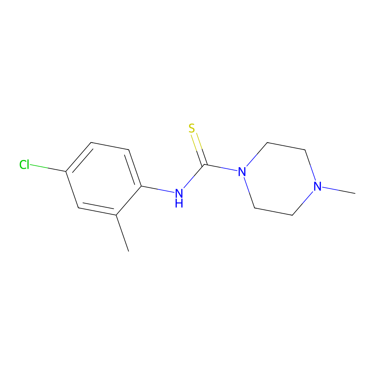 N-(4-chloro-2-methylphenyl)-4-methylpiperazine-1-carbothioamide molecular structure, CAS 433315-92-5