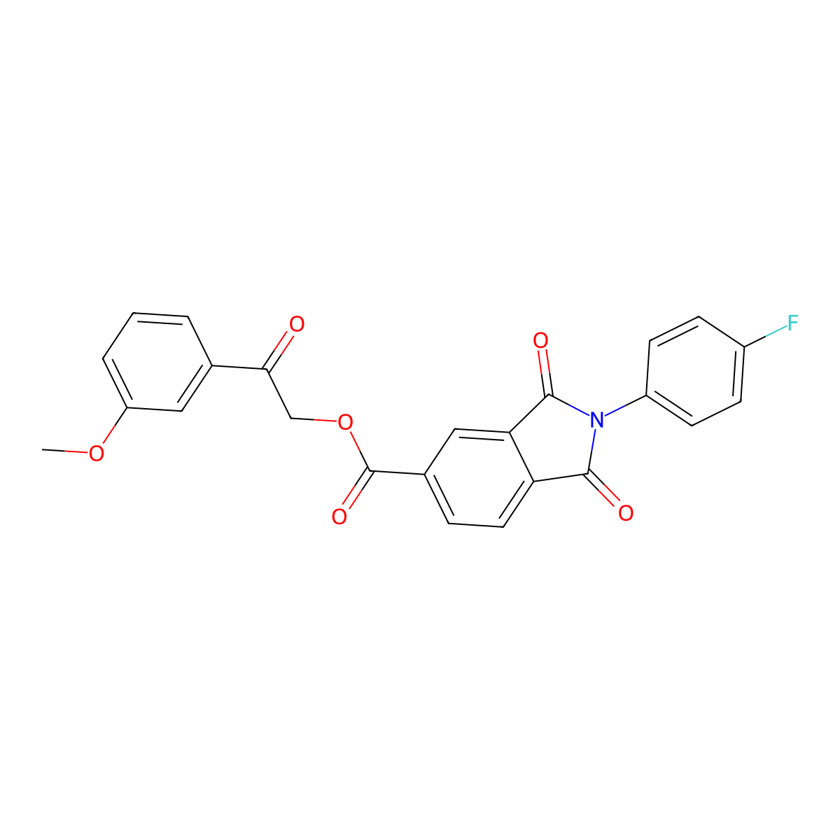 2-(3-methoxyphenyl)-2-oxoethyl 2-(4-fluorophenyl)-1,3-dioxo-2,3-dihydro-1H-isoindole-5-carboxylate molecular structure, CAS 433316-01-9