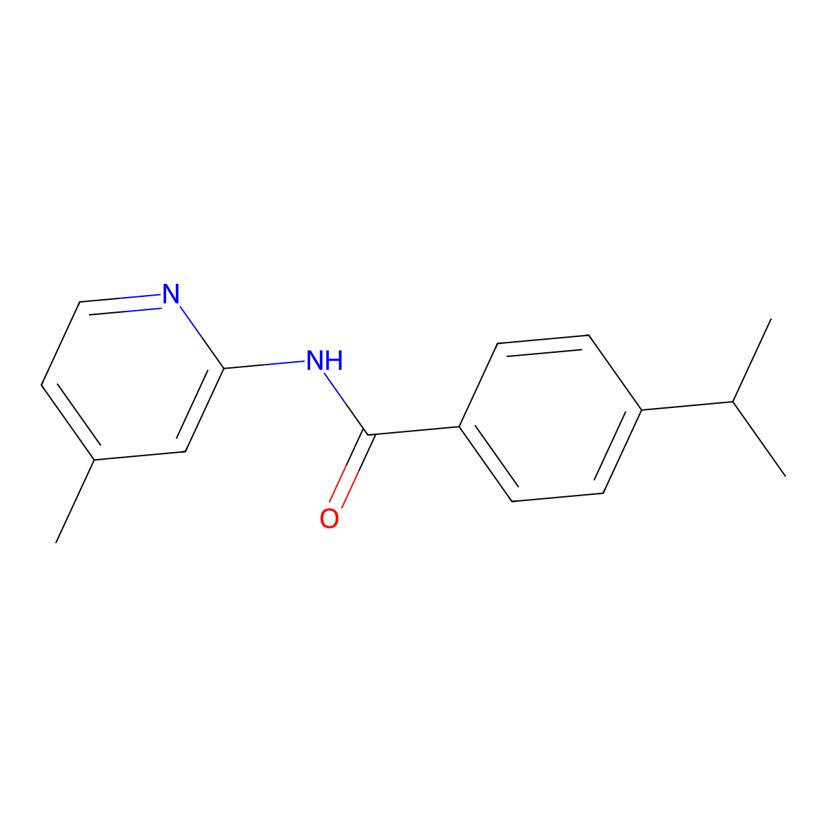 Benzamide, 4-(1-methylethyl)-N-(4-methyl-2-pyridinyl)- molecular structure, CAS 433316-03-1