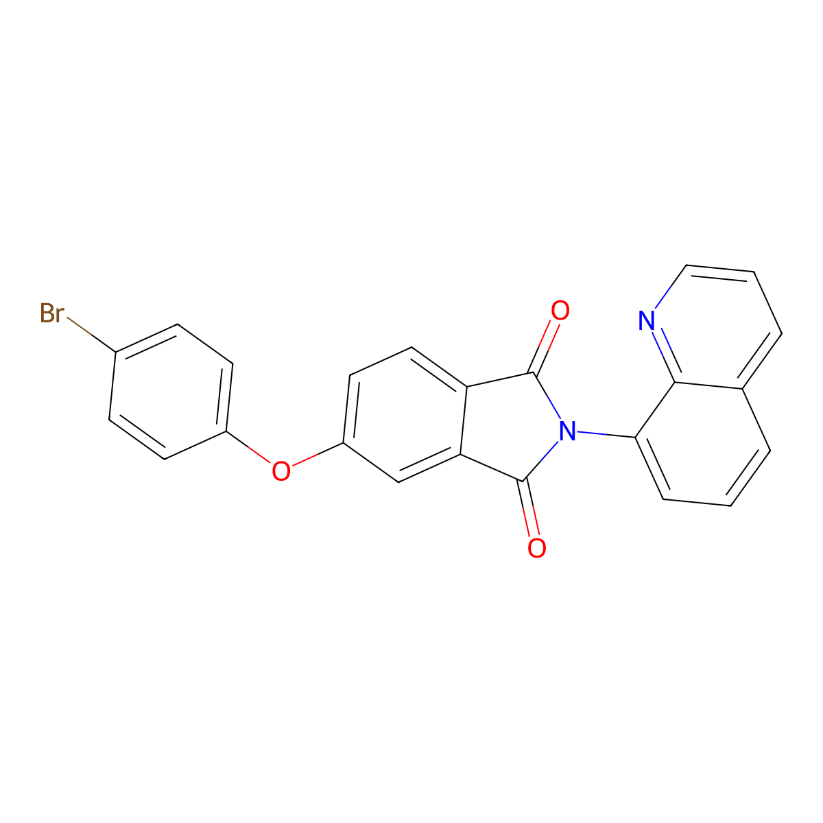 5-(4-Bromophenoxy)-2-quinolin-8-ylisoindole-1,3-dione molecular structure, CAS 433316-06-4