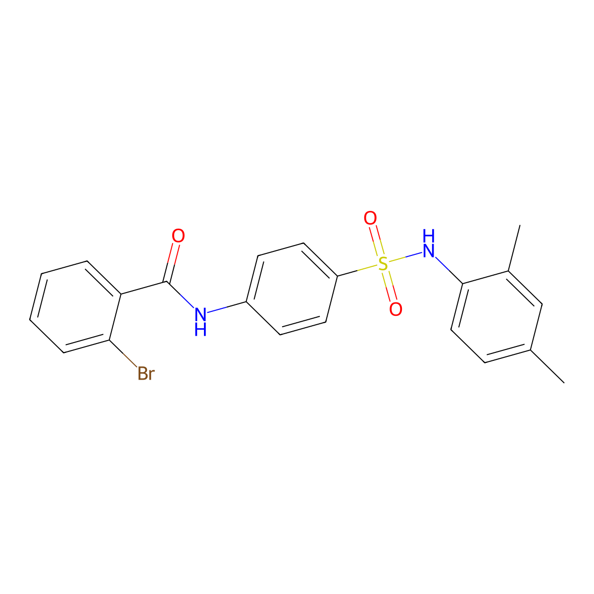 2-bromo-N-[4-[(2,4-dimethylphenyl)sulfamoyl]phenyl]benzamide molecular structure, CAS 433316-55-3