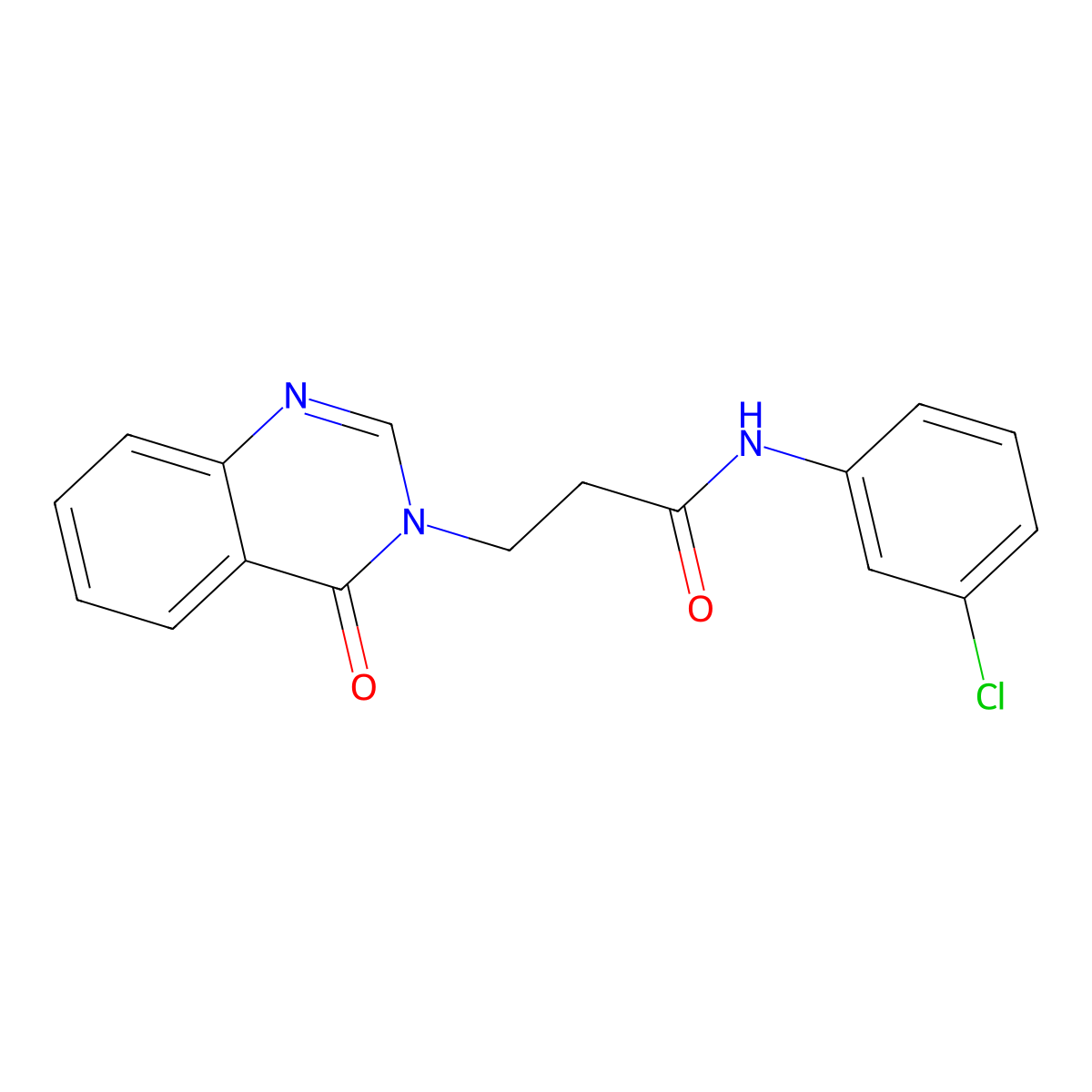 N-(3-chlorophenyl)-3-(4-oxoquinazolin-3-yl)propanamide molecular structure, CAS 433316-58-6