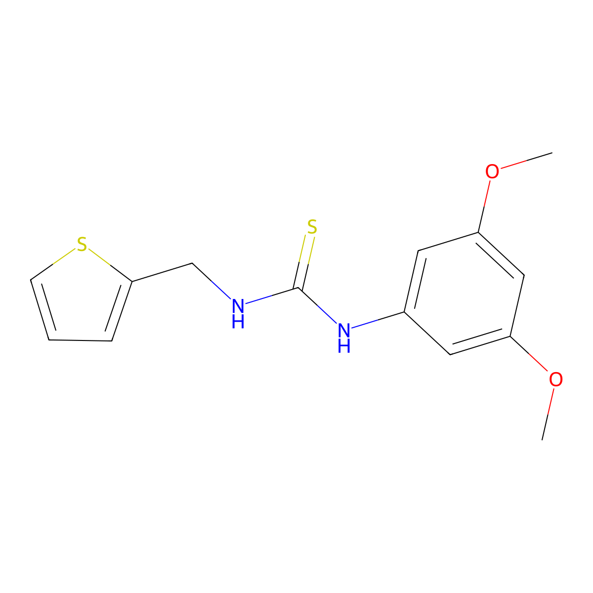 N-(3,5-dimethoxyphenyl)-N'-(2-thienylmethyl)thiourea molecular structure, CAS 433316-73-5