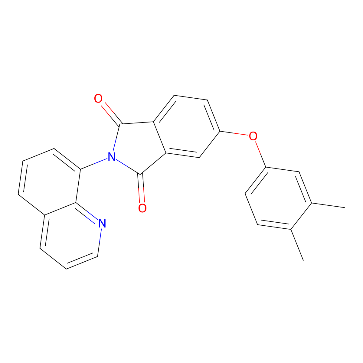5-(3,4-Dimethylphenoxy)-2-quinolin-8-ylisoindole-1,3-dione molecular structure, CAS 433316-77-9