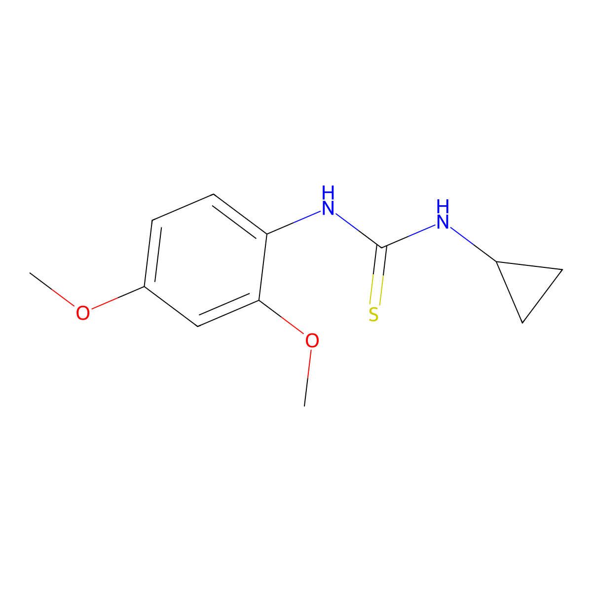 1-Cyclopropyl-3-(2,4-dimethoxyphenyl)thiourea molecular structure, CAS 433316-89-3