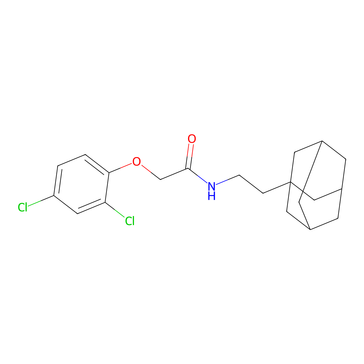 N-[2-(1-adamantyl)ethyl]-2-(2,4-dichlorophenoxy)acetamide molecular structure, CAS 433316-96-2