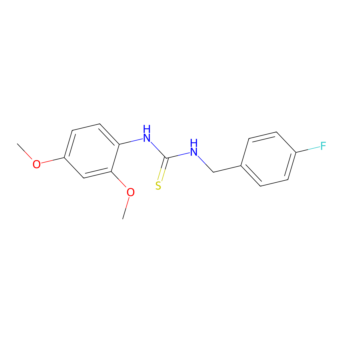 1-(2,4-Dimethoxyphenyl)-3-(4-fluorobenzyl)thiourea molecular structure, CAS 433316-97-3
