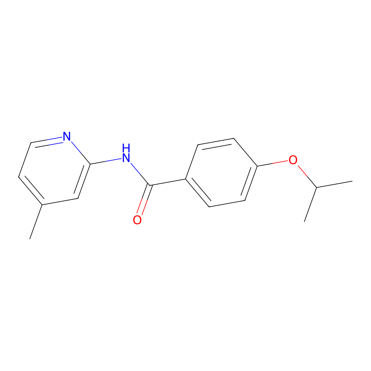 N-(4-methylpyridin-2-yl)-4-(propan-2-yloxy)benzamide molecular structure, CAS 433317-08-9