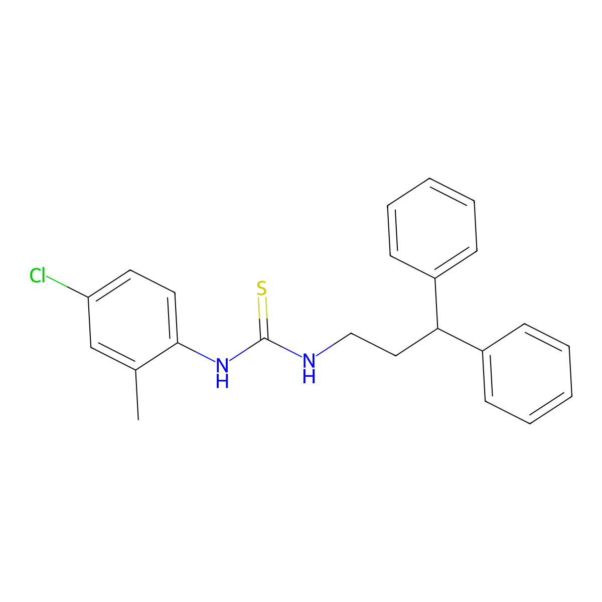 1-(4-Chloro-2-methylphenyl)-3-(3,3-diphenylpropyl)thiourea molecular structure, CAS 433317-23-8