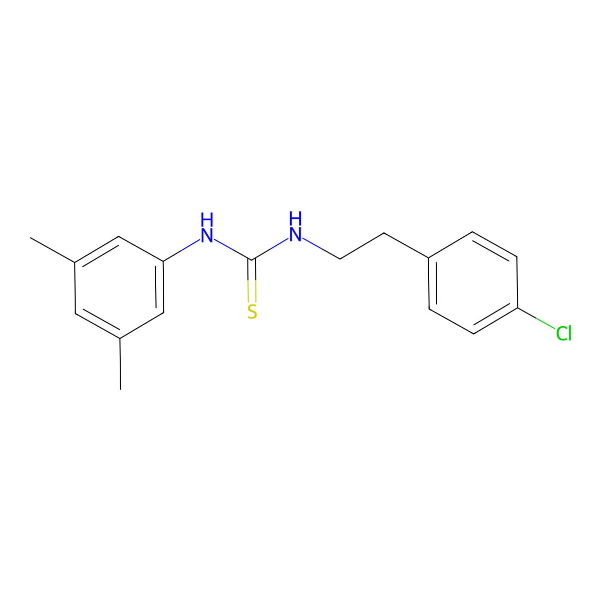 1-[2-(4-Chlorophenyl)ethyl]-3-(3,5-dimethylphenyl)thiourea molecular structure, CAS 433317-27-2