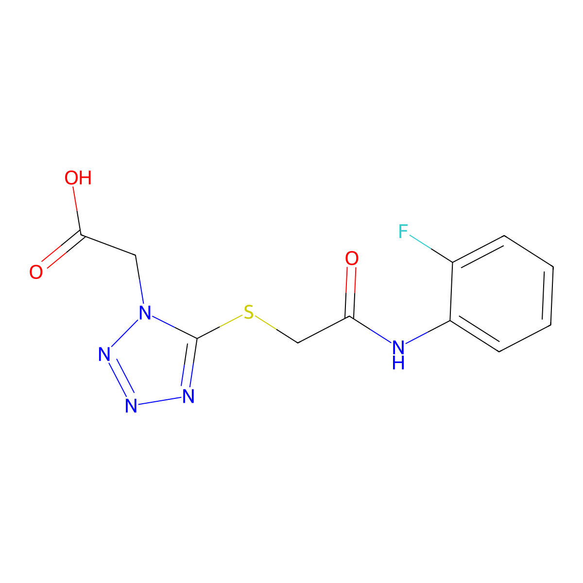 2-[5-[2-(2-Fluoroanilino)-2-oxoethyl]sulfanyltetrazol-1-yl]acetic acid molecular structure, CAS 433317-47-6