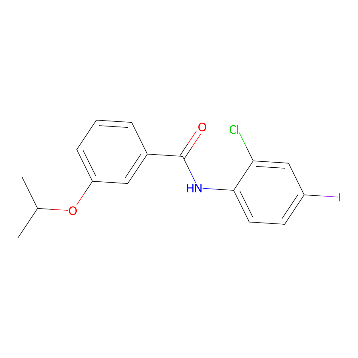 N-(2-chloro-4-iodophenyl)-3-propan-2-yloxybenzamide molecular structure, CAS 433317-54-5