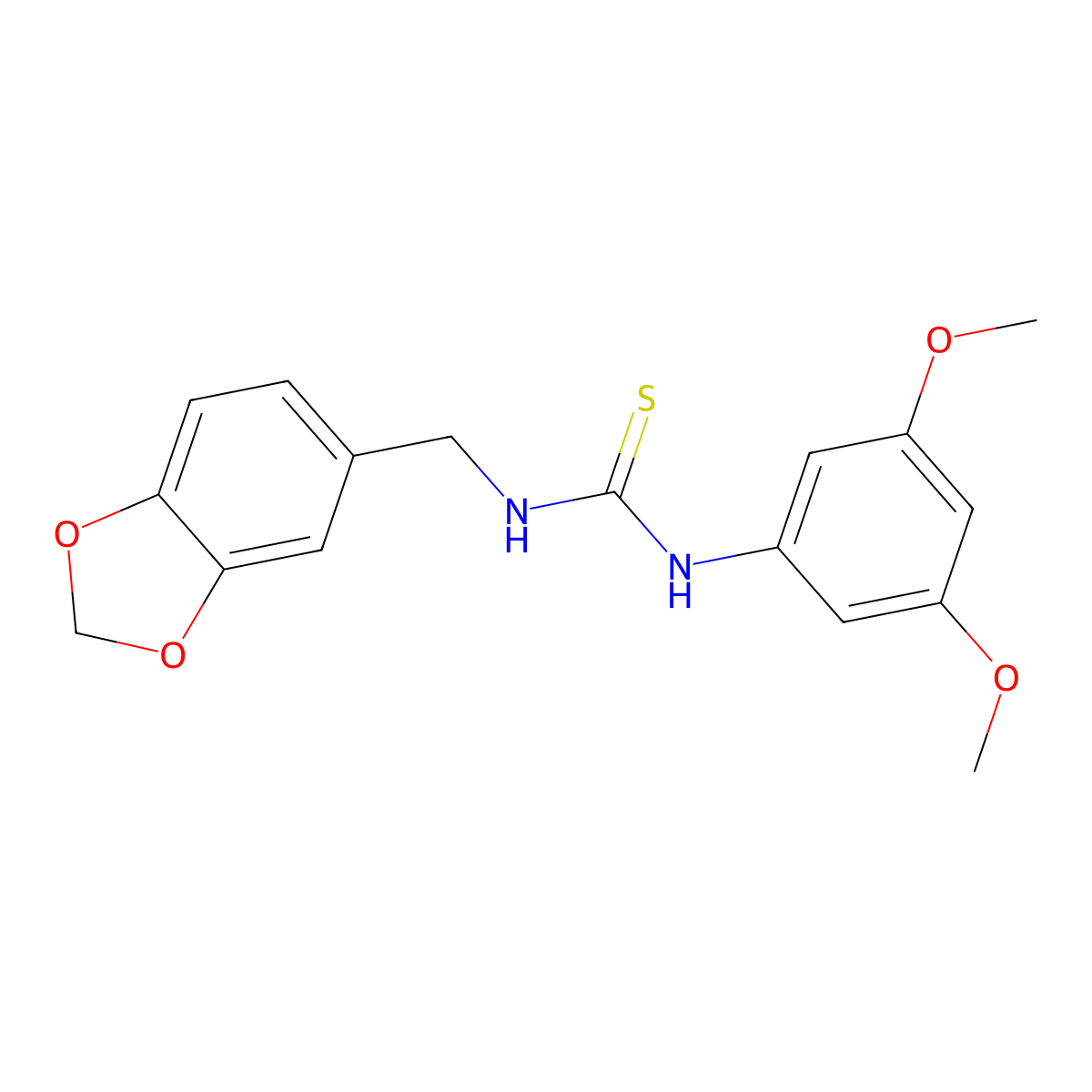 1-(1,3-Benzodioxol-5-ylmethyl)-3-(3,5-dimethoxyphenyl)thiourea molecular structure, CAS 433317-97-6