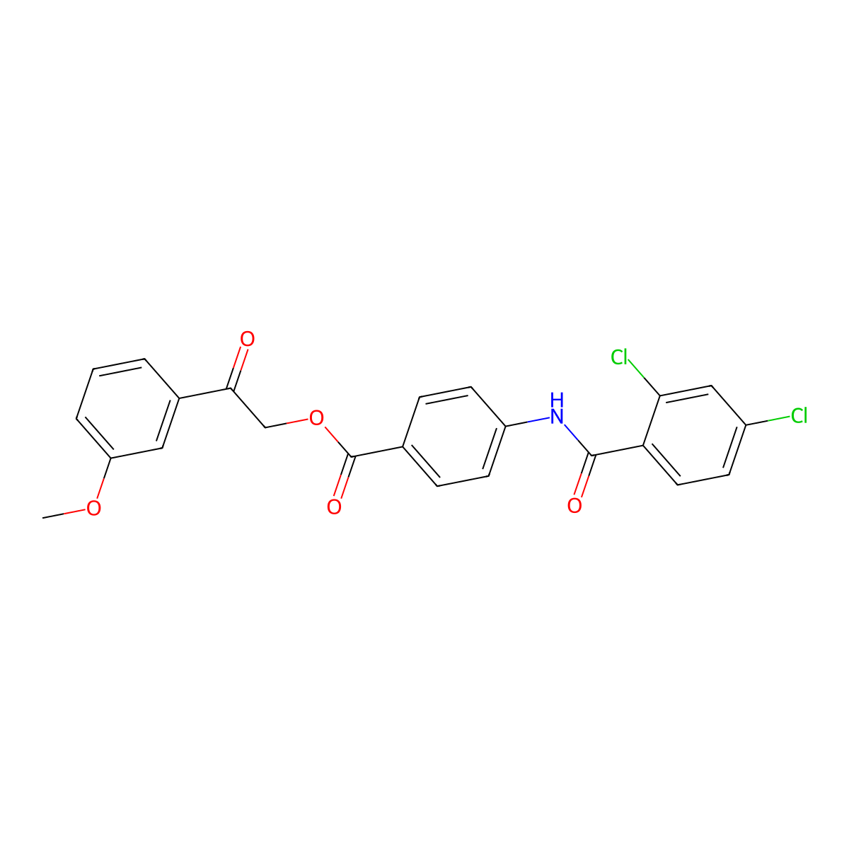 2-(3-Methoxyphenyl)-2-oxoethyl 4-(2,4-dichlorobenzamido)benzoate molecular structure, CAS 433318-03-7
