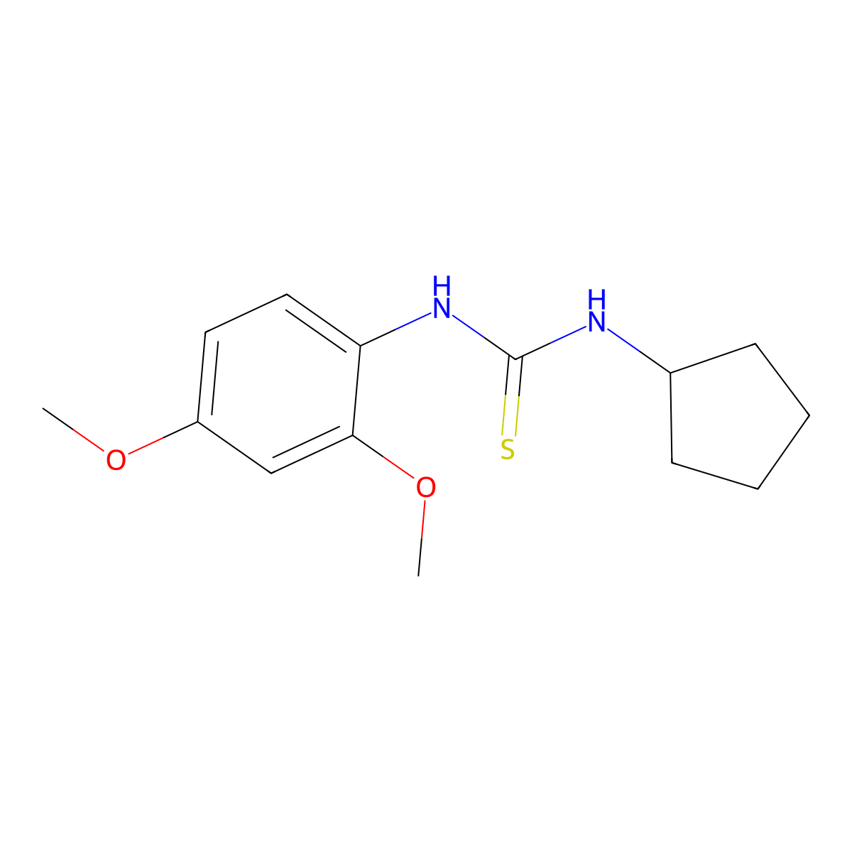 1-Cyclopentyl-3-(2,4-dimethoxyphenyl)thiourea molecular structure, CAS 433318-05-9