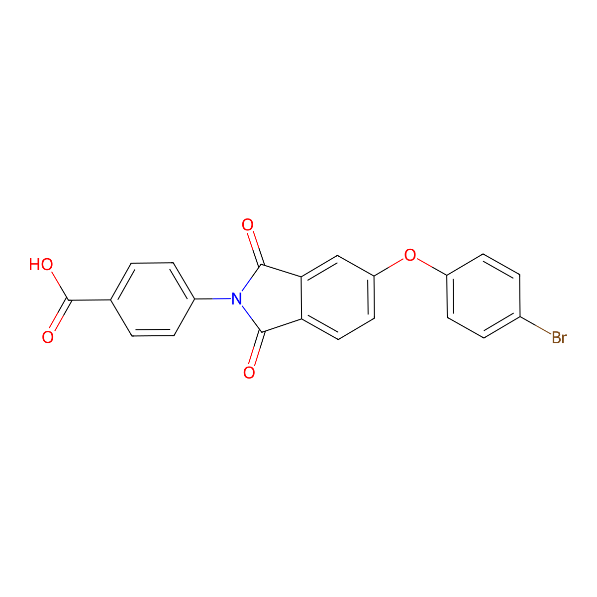 4-[5-(4-bromophenoxy)-1,3-dioxo-1,3-dihydro-2H-isoindol-2-yl]benzoic acid molecular structure, CAS 433318-19-5