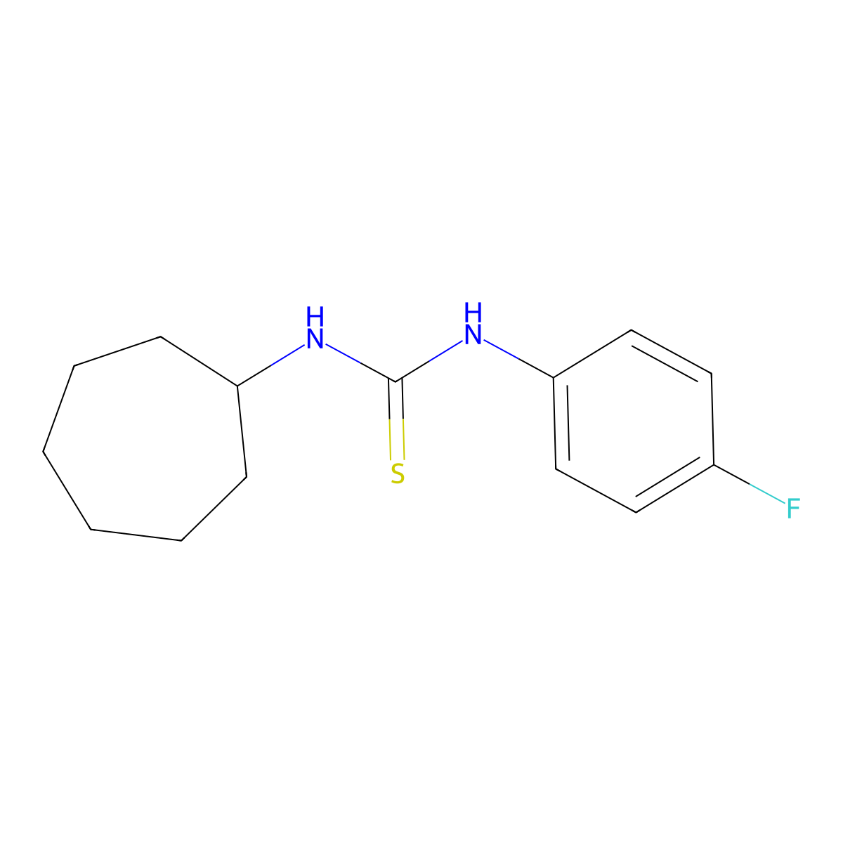 1-Cycloheptyl-3-(4-fluorophenyl)thiourea molecular structure, CAS 433318-28-6
