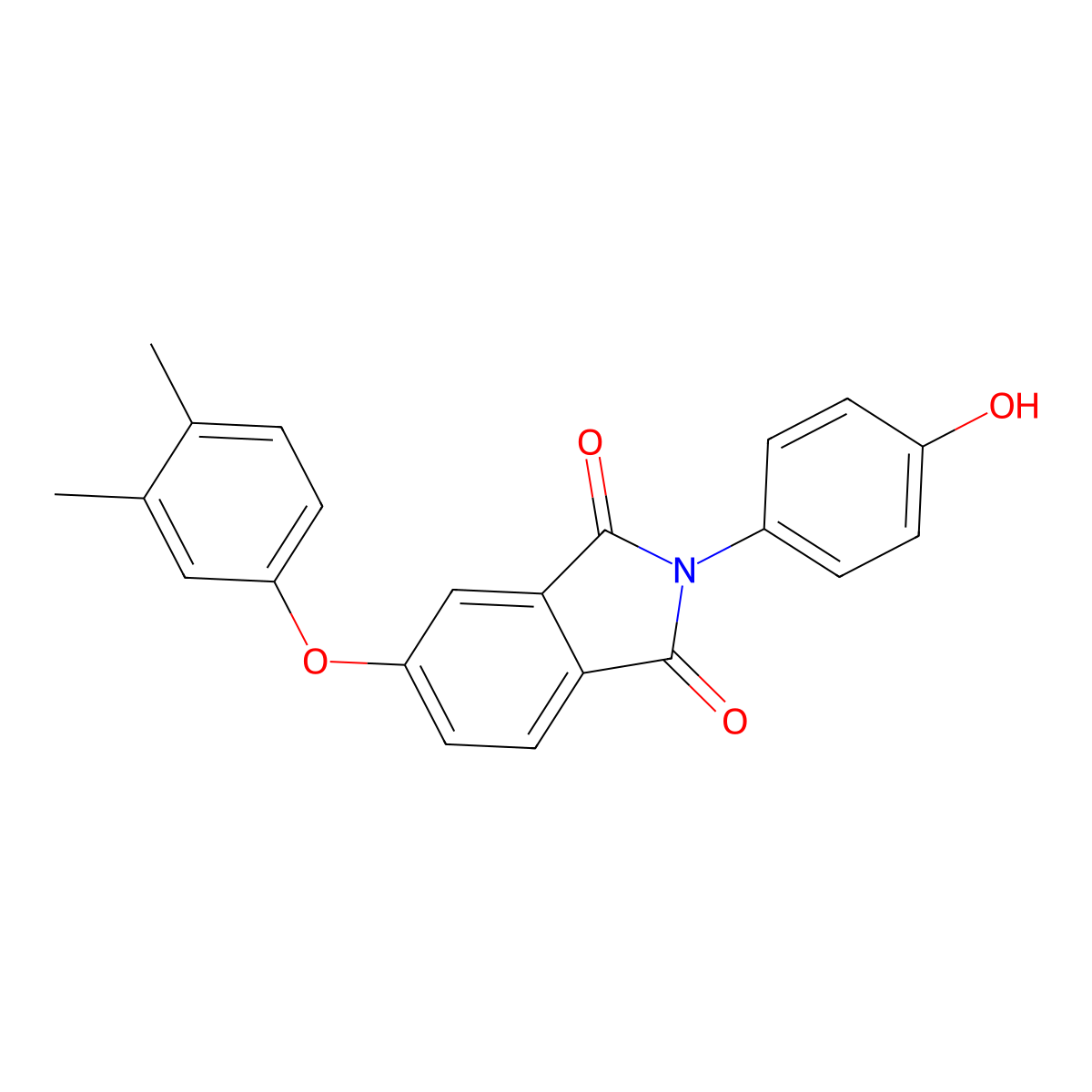 5-(3,4-Dimethylphenoxy)-2-(4-hydroxyphenyl)isoindole-1,3-dione molecular structure, CAS 433318-53-7