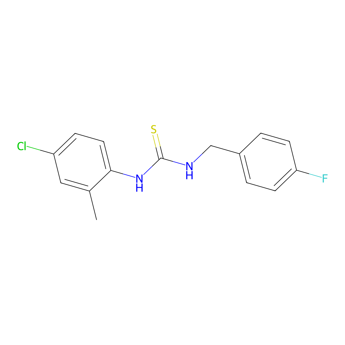 1-(4-Chloro-2-methylphenyl)-3-(4-fluorobenzyl)thiourea molecular structure, CAS 433318-57-1