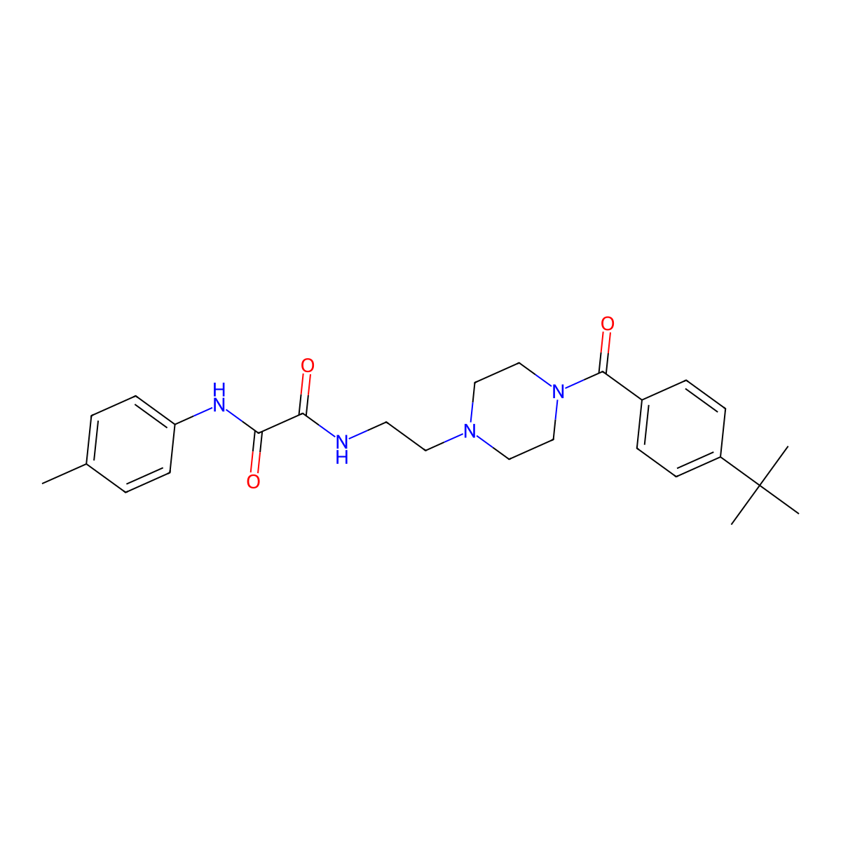 N-[2-[4-(4-tert-butylbenzoyl)piperazin-1-yl]ethyl]-N'-(4-methylphenyl)oxamide molecular structure, CAS 433318-64-0