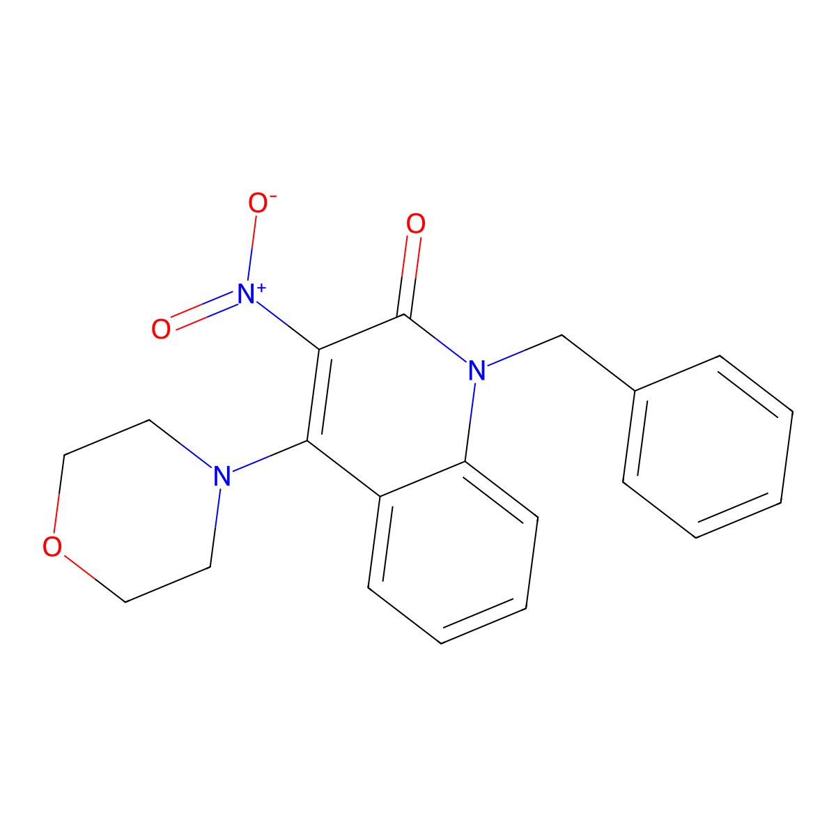 1-benzyl-4-(morpholin-4-yl)-3-nitroquinolin-2(1H)-one molecular structure, CAS 433318-75-3