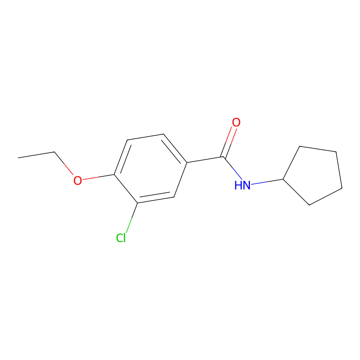 3-chloro-N-cyclopentyl-4-ethoxybenzamide molecular structure, CAS 433318-93-5