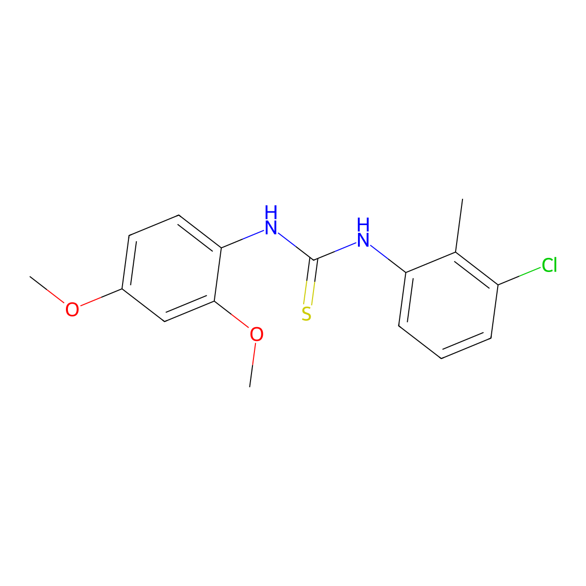 1-(3-Chloro-2-methylphenyl)-3-(2,4-dimethoxyphenyl)thiourea molecular structure, CAS 433318-97-9