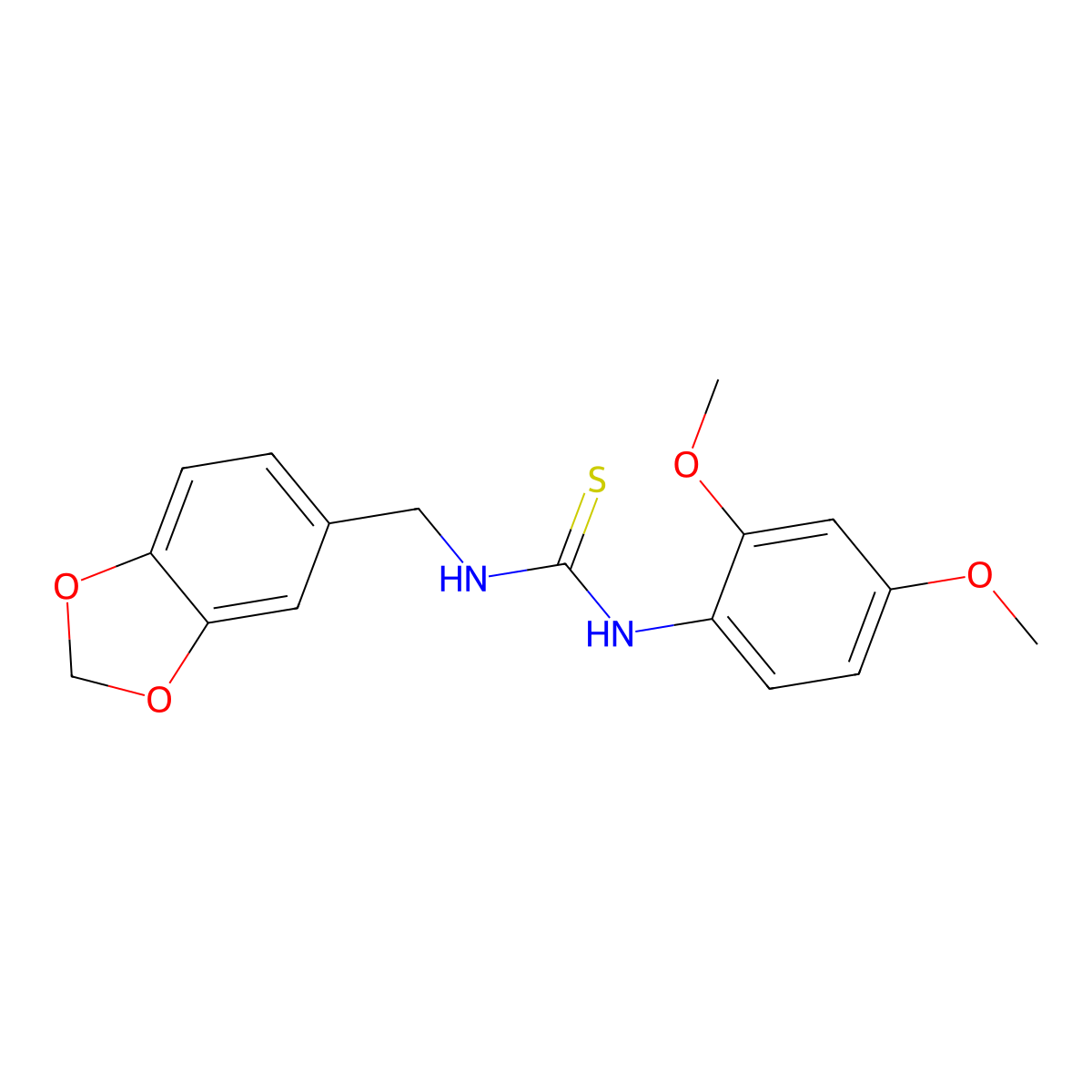 1-(1,3-Benzodioxol-5-ylmethyl)-3-(2,4-dimethoxyphenyl)thiourea molecular structure, CAS 433319-00-7
