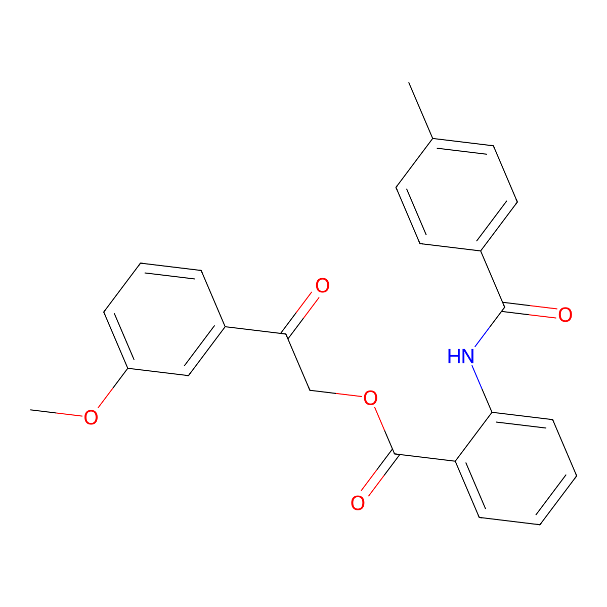 2-(3-Methoxyphenyl)-2-oxoethyl 2-[(4-methylbenzoyl)amino]benzoate molecular structure, CAS 433319-08-5