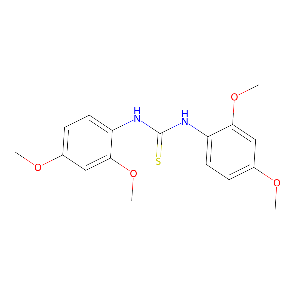 1,3-Bis(2,4-dimethoxyphenyl)thiourea molecular structure, CAS 433319-10-9