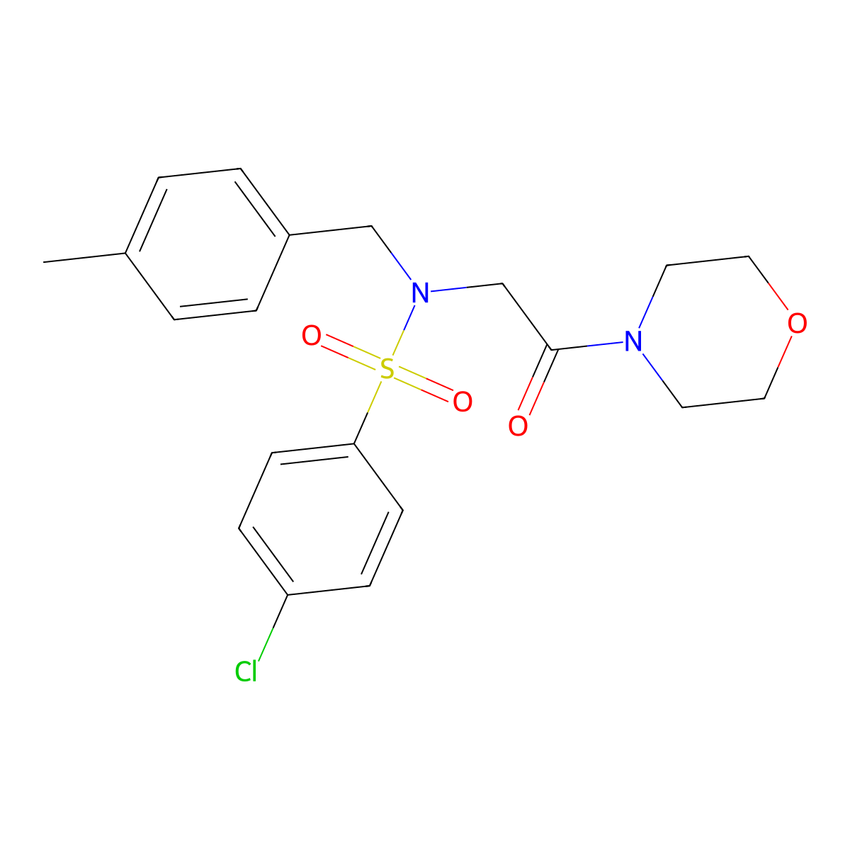4-chloro-N-(4-methylbenzyl)-N-[2-(morpholin-4-yl)-2-oxoethyl]benzenesulfonamide molecular structure, CAS 433319-19-8