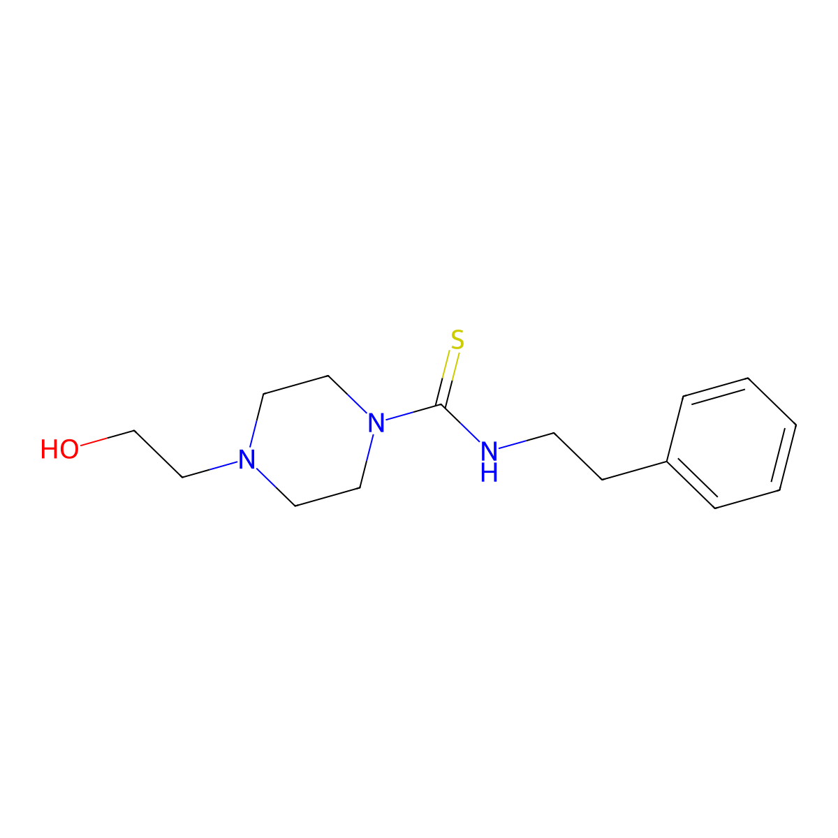 4-(2-hydroxyethyl)-N-(2-phenylethyl)piperazine-1-carbothioamide molecular structure, CAS 433319-40-5