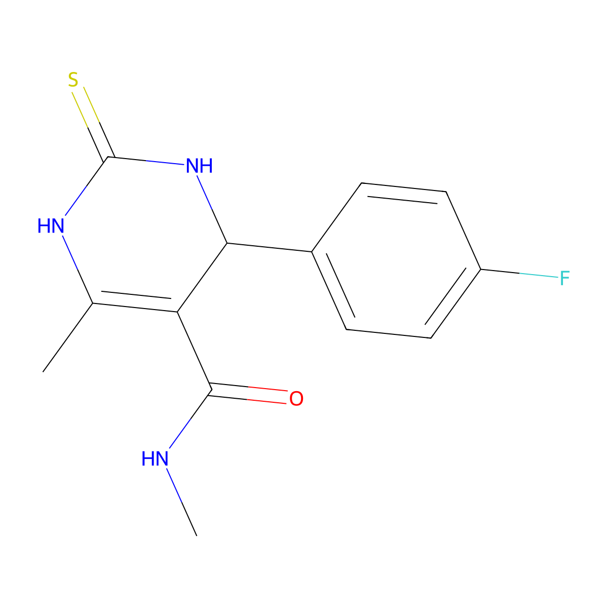 4-(4-fluorophenyl)-N,6-dimethyl-2-sulfanylidene-3,4-dihydro-1H-pyrimidine-5-carboxamide molecular structure, CAS 433319-42-7