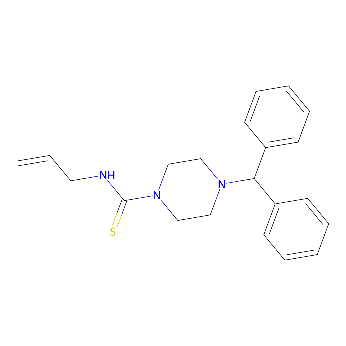 4-(diphenylmethyl)-N-(prop-2-en-1-yl)piperazine-1-carbothioamide molecular structure, CAS 433319-46-1