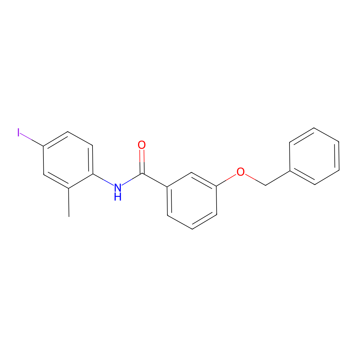 N-(4-iodo-2-methylphenyl)-3-phenylmethoxybenzamide molecular structure, CAS 433319-50-7