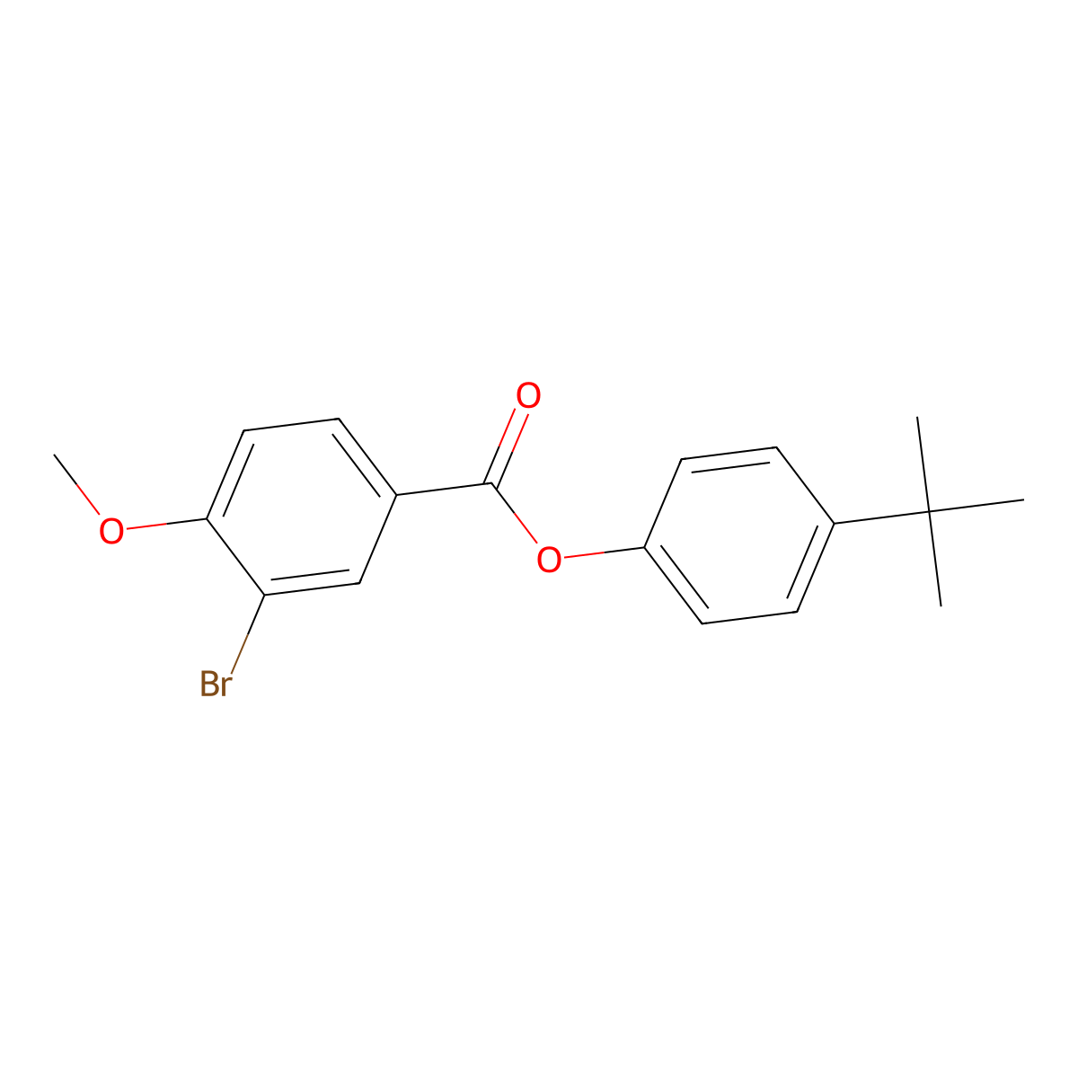 4-Tert-butylphenyl 3-bromo-4-methoxybenzoate molecular structure, CAS 433319-51-8