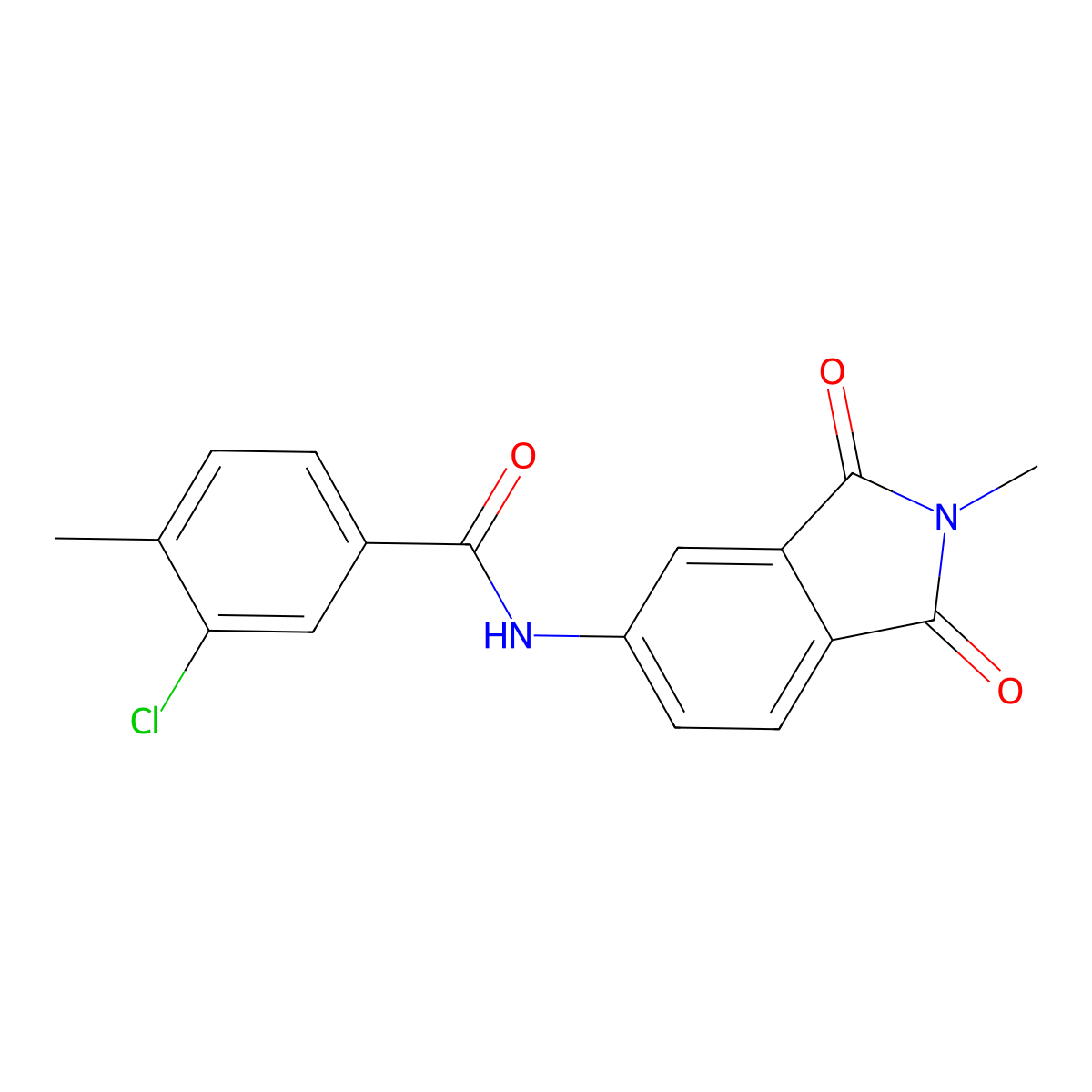 3-chloro-4-methyl-N-(2-methyl-1,3-dioxo-2,3-dihydro-1H-isoindol-5-yl)benzamide molecular structure, CAS 433319-55-2