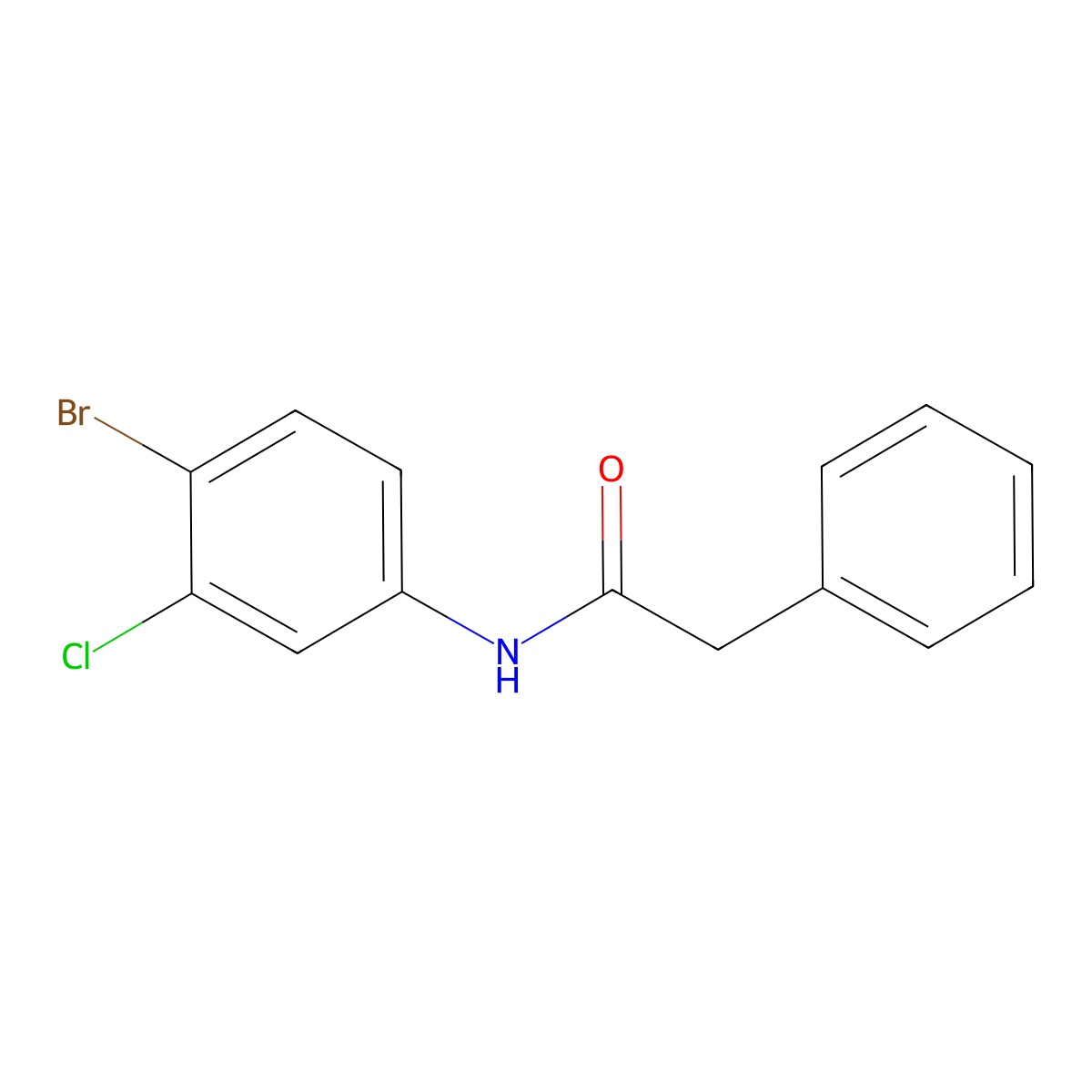 N-(4-bromo-3-chlorophenyl)-2-phenylacetamide molecular structure, CAS 433319-68-7