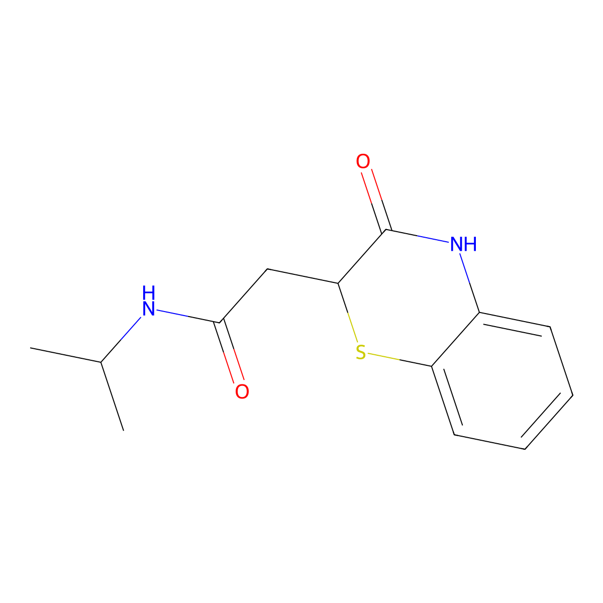 N-isopropyl-2-(3-oxo-3,4-dihydro-2H-benzo[b][1,4]thiazin-2-yl)acetamide molecular structure, CAS 433319-75-6